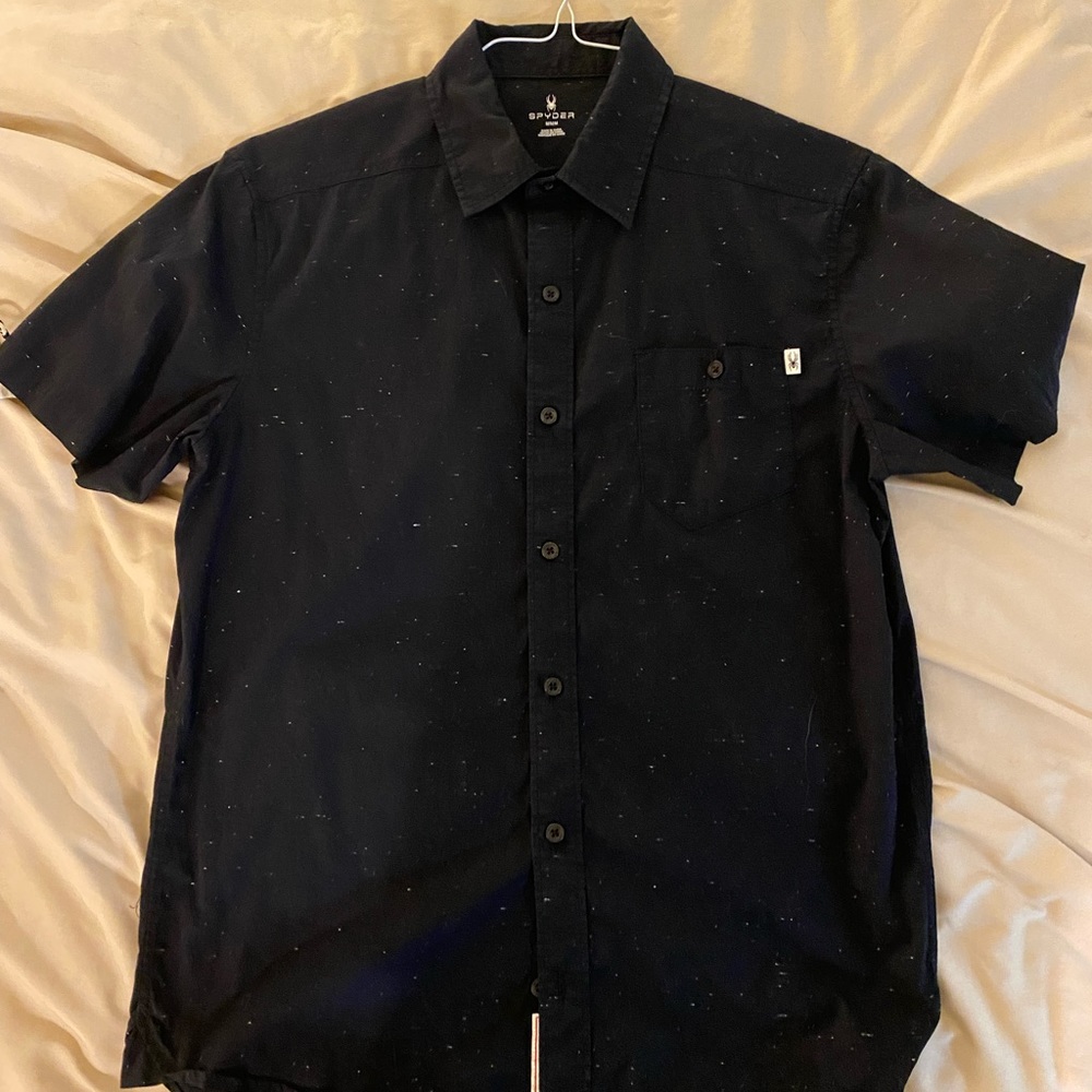 Spyder Short Sleeve Black Button Down